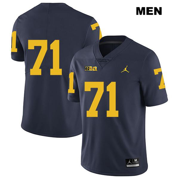 Men's NCAA Michigan Wolverines David Ojabo #71 No Name Navy Jordan Brand Authentic Stitched Legend Football College Jersey CQ25S86WB